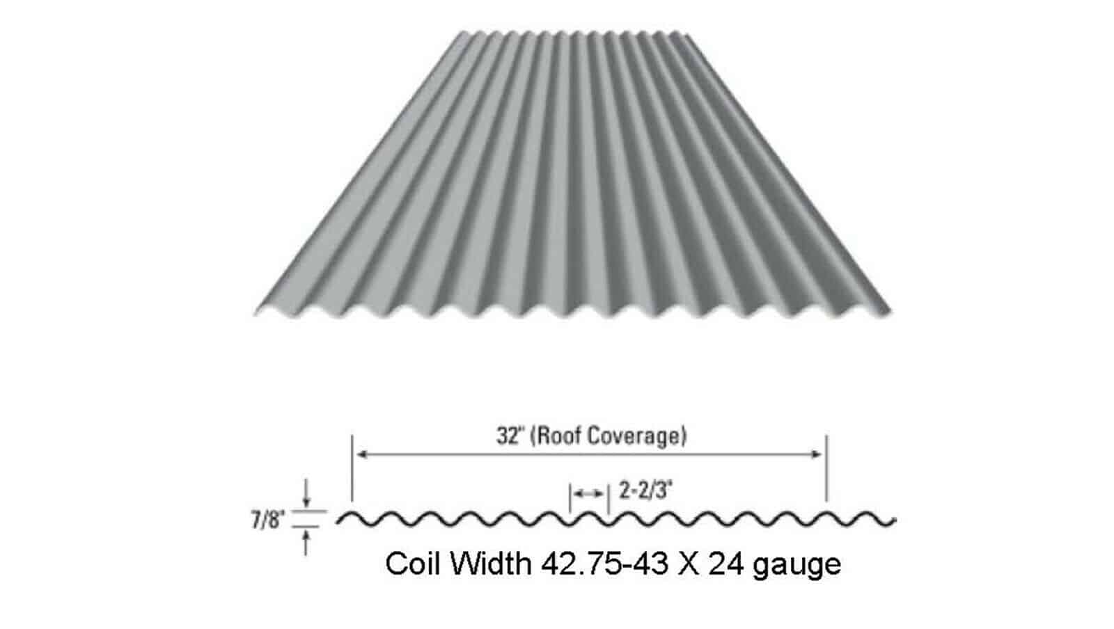 7/8 Corrugated Metal Roofing